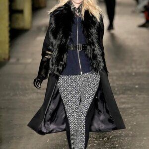 Rag & Bone Black Scalpel Virgin Wool Leather Goat Fur Coat FW12